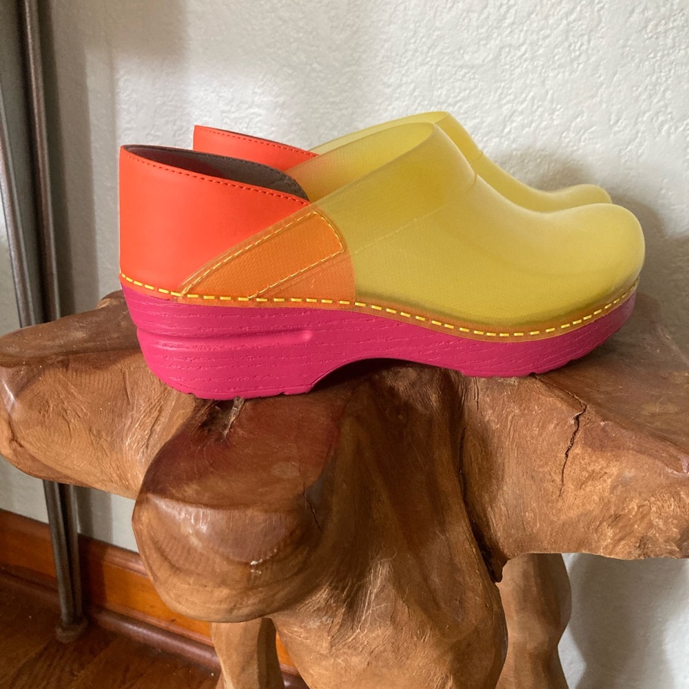 Dansko Translucent Orange Clogs